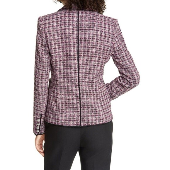 Veronica Beard Size 10 Double Breasted Theron Tweed Blazer Jacket Purple Pink - Picture 5 of 15